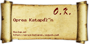 Oprea Katapán névjegykártya